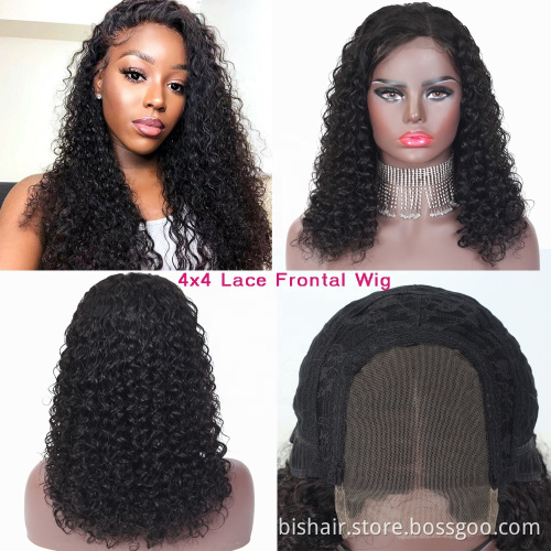 Cuticle Aligned Virgin Brazilian Hair Raw Unprocessed Lace Frontal Wig Loose Deep Wave For Black Women Human Hair 4x4 Lace Wigs